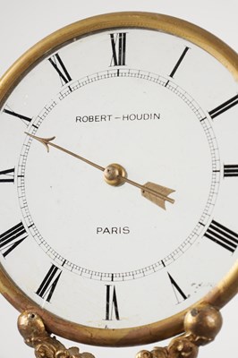 Lot 1353 - JEAN EUGENE ROBERT-HOUDIN, PARIS. A RARE LATE 19TH CENTURY ORMOLU AND PATINATED BRONZE MYSTERY CLOCK