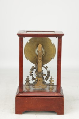 Lot 1365 - EUREKA CLOCK CO. LTD., LONDON AN EARLY 20TH CENTURY ENGLISH MAHOGANY FIVE GLASS 1000 DAY ELECTRIC MANTEL CLOCK