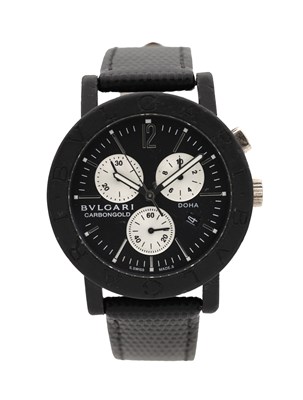 Lot 481 - A GENTLEMAN'S BULGARI CARBONGOLD "DOHA" LIMITED EDITION QUARTZ CHRONOGRAPH WRIST WATCH