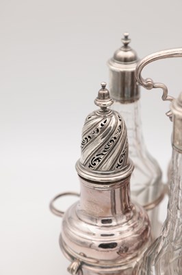 Lot 51 - A GEORGE II ENGLISH SILVER CRUET SET