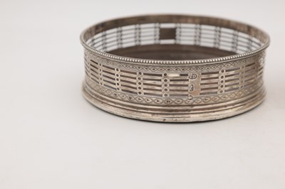Lot 15 - A PAIR OF GEORGE III ENGLISH SILVER WINE COASTERS
