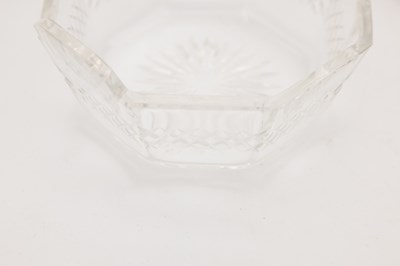 Lot 28 - A VICTORIAN ENGLISH SILVER AND CUT GLASS SERVING DISH WITH CAST STAG FINIAL