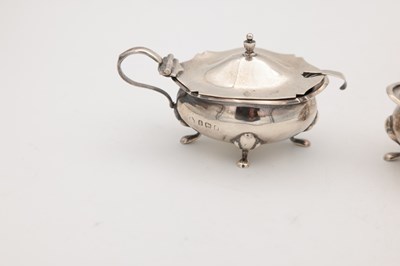 Lot 64 - A COLLECTION OF 20TH CENTURY SILVER SALTS AND A SILVER MUSTARD POT