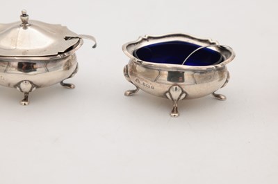Lot 64 - A COLLECTION OF 20TH CENTURY SILVER SALTS AND A SILVER MUSTARD POT