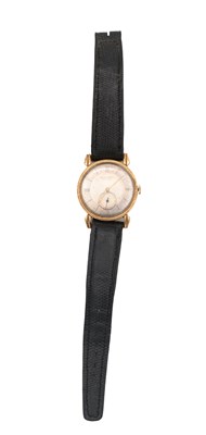 Lot 448 - A MOVADO GOLD MANUAL WIND GENTLEMAN'S WRIST WATCH