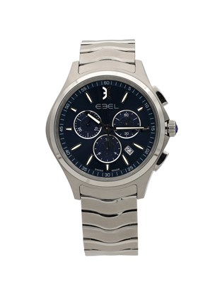 Lot 516 - A GENTLEMAN'S STAINLESS STEEL EBEL WAVE CHRONOGRAPH WRIST WATCH