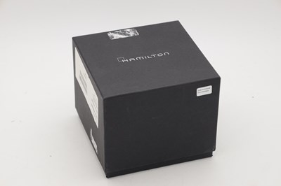Lot 444 - A GENTLEMAN'S STAINLESS STEEL HAMILTON JAZZMASTER CHRONOGRAPH AUTOMATIC WRIST WATCH