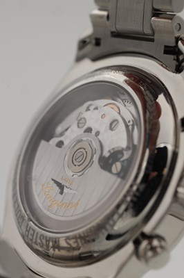 Lot 317 - A GENTLEMAN'S STEEL LONGINES MASTER COLLECTION TRIPLE CALENDAR MOONPHASE WRIST WATCH
