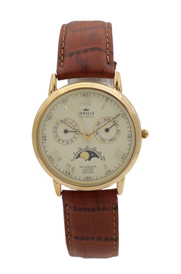 Lot 405 - A GENTLEMAN'S 9CT GOLD SEWILLS MILLENNIUM LIMITED EDITION WRIST WATCH
