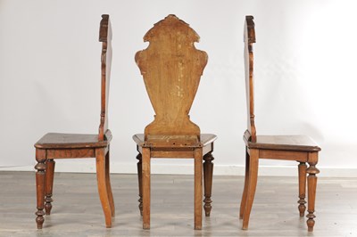 Lot 1570 - A SET OF SIX LATE 19TH CENTURY OAK HALL CHAIRS