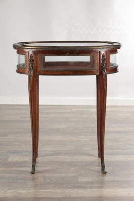 Lot 1548 - A 19TH CENTURY FRENCH MAHOGANY AND ORMOLU MOUNTED BIJOUTERIE TABLE