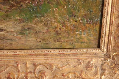 Lot 874 - ERNEST WALBOURNE AN OIL ON CANVAS HARVEST TIME