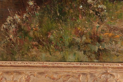 Lot 874 - ERNEST WALBOURNE AN OIL ON CANVAS HARVEST TIME