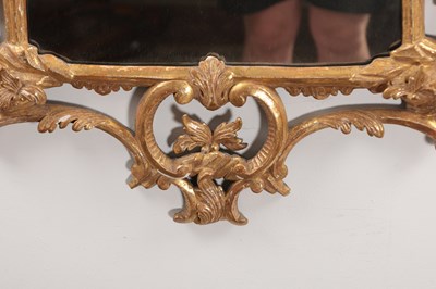 Lot 1540 - A GEORGE III STYLE GILT GESSO HANGING MIRROR