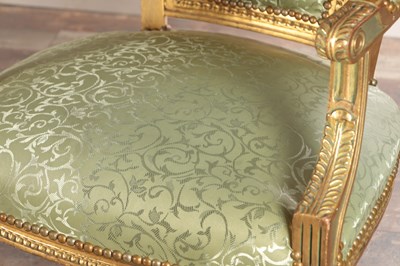 Lot 1503 - A PAIR OF LATE 19TH CENTURY FRENCH GILT GESSO SALOON CHAIRS