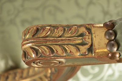 Lot 1503 - A PAIR OF LATE 19TH CENTURY FRENCH GILT GESSO SALOON CHAIRS