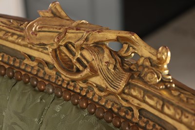 Lot 1503 - A PAIR OF LATE 19TH CENTURY FRENCH GILT GESSO SALOON CHAIRS