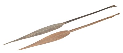 Lot 1069 - TWO ABORIGINAL CARVED WOOD CANOE PADDLES