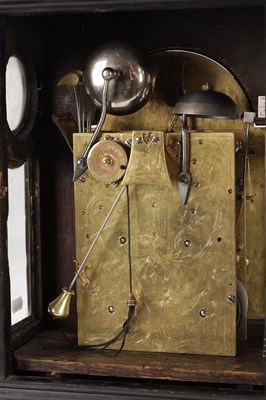 Lot FRANCIS WELLS, LONDON. A GEORGE III ORMOLU MOUNTED EBONISED QUARTER REPEATING BRACKET CLOCK