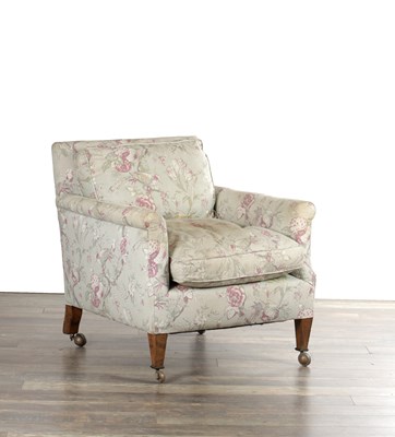 Lot 1619 - A 20TH CENTURY HOWARD & SONS LTD LONDON UPHOLSTERED ARMCHAIR NO.145