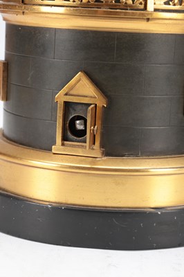 Lot 1279 - A LATE 19TH CENTURY FRENCH BRASS AND PATINATED METAL INDUSTRIAL AUTOMATON WINDMILL CLOCK WITH AN ANEROID BAROMETER