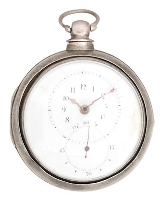 Lot 484 - CHARLES HEWISON, LONDON. A LARGE SILVER PAIR CASED VERGE DOCTORS POCKET WATCH