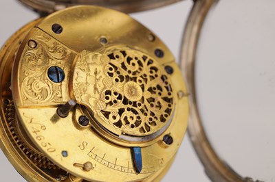 Lot 530 - AN EARLY 19TH CENTURY ENGLISH SILVER CASED OPEN FACE POCKET WATCH