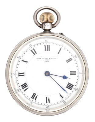 Lot 471 - JOHN LILLEY & SON, LONDON. A SILVER KEYLESS WIND OPEN FACE MILITARY ISSUE POCKET WATCH