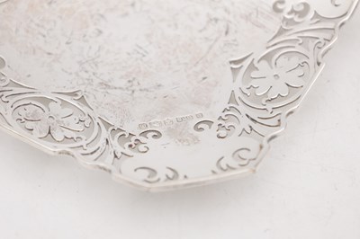 Lot A PAIR OF 1931 SHEFFIELD ENGLISH SILVER PIN TRAYS WITH ENGRAVED SCROLL BORDERS