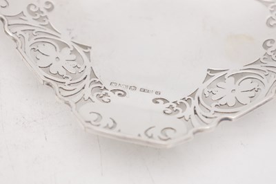 Lot A PAIR OF 1931 SHEFFIELD ENGLISH SILVER PIN TRAYS WITH ENGRAVED SCROLL BORDERS