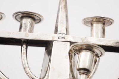 Lot 81 - A GEORGE VI ENGLISH SILVER HANUKKAH MENORAH