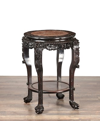 Lot 767 - A LARGE 19TH CENTURY CHINESE HARDWOOD JARDINIERE STAND