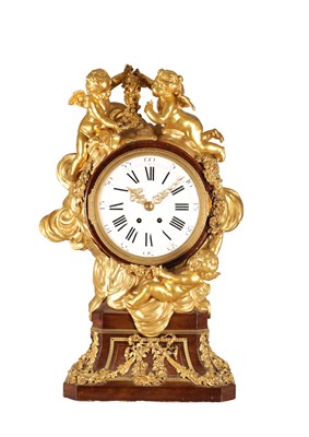 Lot 1288 - AN IMPRESSIVE 19TH CENTURY FRENCH MAHOGANY AND ORMOLU MOUNTED LIBRARY CLOCK