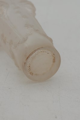 Lot 562 - RENE LALIQUE A FROSTED GLASS 'PAN' PERFUME BOTTLE AND STOPPER