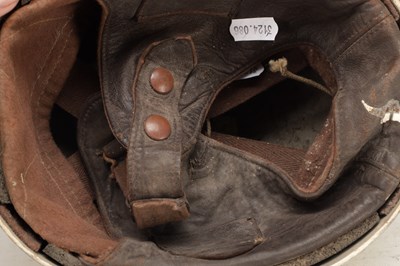 Lot 1475 - A COLLECTION OF THREE VINTAGE MOTORCYCLE HELMETS AND A PAIR OF GOGGLES