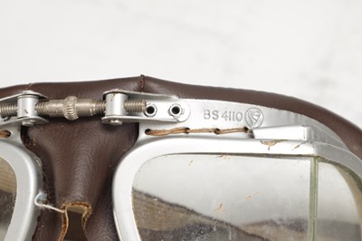 Lot 1475 - A COLLECTION OF THREE VINTAGE MOTORCYCLE HELMETS AND A PAIR OF GOGGLES