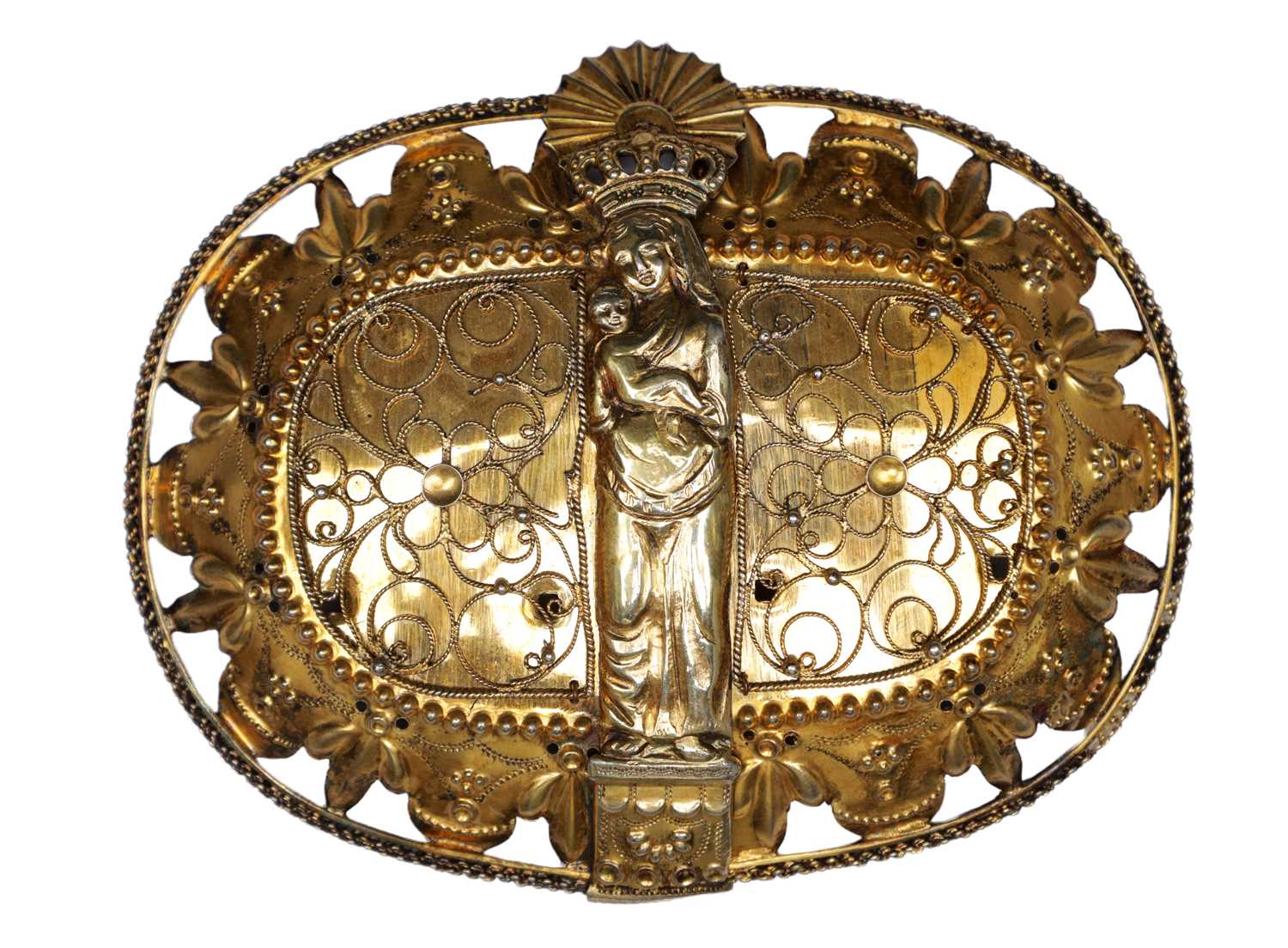 Lot 21 - A 19TH CENTURY CONTINENTAL SILVER GILT RELIQUARY BELT BUCKLE