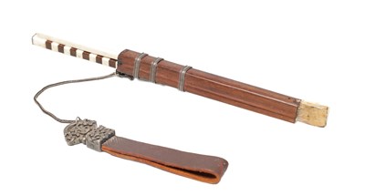 Lot 702 - A CHINESE MANDARIN MANCHU KNIFE, SHEATH, CHOPSTICKS AND BELT LOOP
