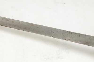 Lot 842 - AN 18TH CENTURY SCOTTISH BRASS HILTED BASKET-HILT SWORD