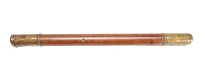 Lot 836 - A RARE QUEEN ANNE YORKSHIRE BRASS MOUNTED WOODEN TRUNCHEON DATED 1706