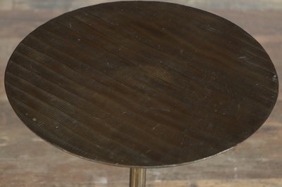 Lot 1561 - A PAIR OF BRONZED METAL SIDE TABLES WITH RITZ HOTEL PLAQUES TO THE UNDERSIDE