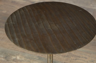 Lot 1561 - A PAIR OF BRONZED METAL SIDE TABLES WITH RITZ HOTEL PLAQUES TO THE UNDERSIDE