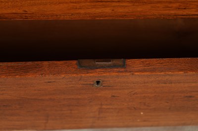 Lot 1491 - A 19TH CENTURY CAMPHOR WOOD CAMPAIGN CHEST OF DRAWERS