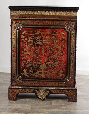Lot 1534 - A 19TH CENTURY BOULLE TORTOISESHELL AND COROMANDEL SIDE CABINET