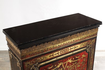 Lot 1534 - A 19TH CENTURY BOULLE TORTOISESHELL AND COROMANDEL SIDE CABINET