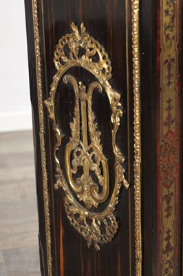 Lot 1534 - A 19TH CENTURY BOULLE TORTOISESHELL AND COROMANDEL SIDE CABINET