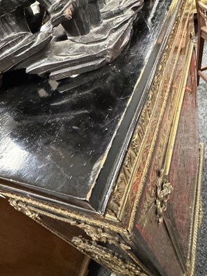 Lot 1534 - A 19TH CENTURY BOULLE TORTOISESHELL AND COROMANDEL SIDE CABINET