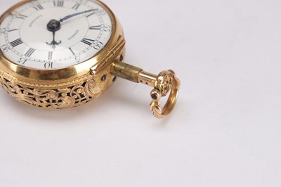 Lot 333 - ROBERT & PETER HIGGS, LONDON, AN EARLY GEORGE III GOLD PAIR CASE REPOUSSE HALF QUARTER REPEATING VERGE POCKET WATCH