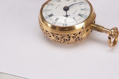 Lot 333 - ROBERT & PETER HIGGS, LONDON, AN EARLY GEORGE III GOLD PAIR CASE REPOUSSE HALF QUARTER REPEATING VERGE POCKET WATCH