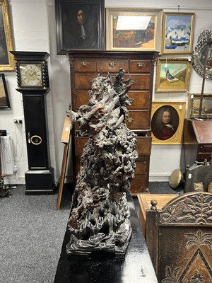 Lot 777 - A 19TH CENTURY CHINESE ROOTWOOD SCULPTURE